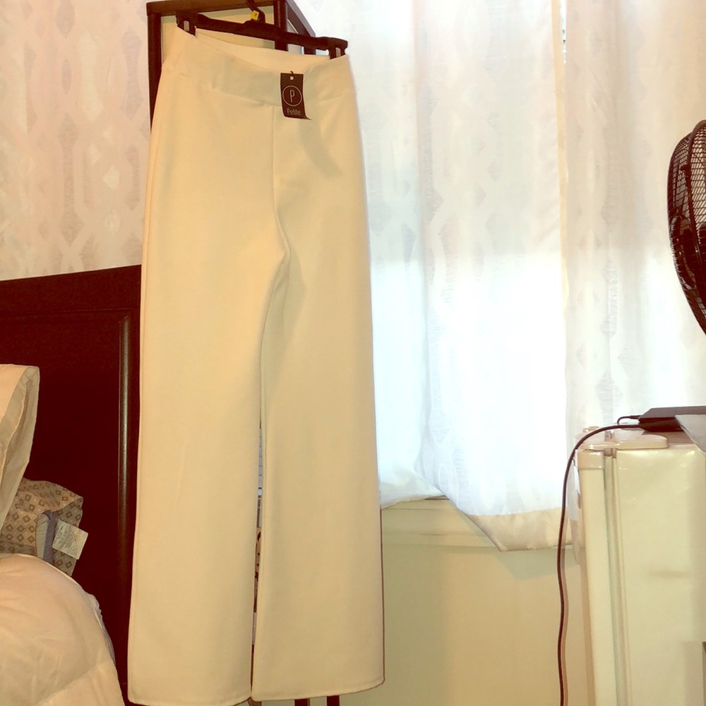 Wide leg white pants